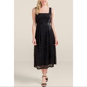 Francesca’s Black Sequin Midi Dress, NWT, L